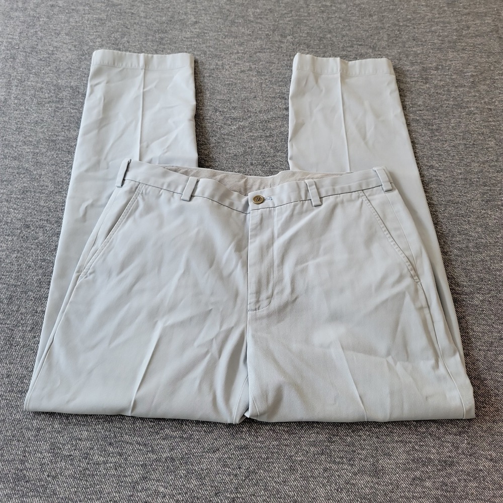 Brooks Brothers Chinos Men's 34x32 Blue Clark Supima Pants Twill Pleated Preppy